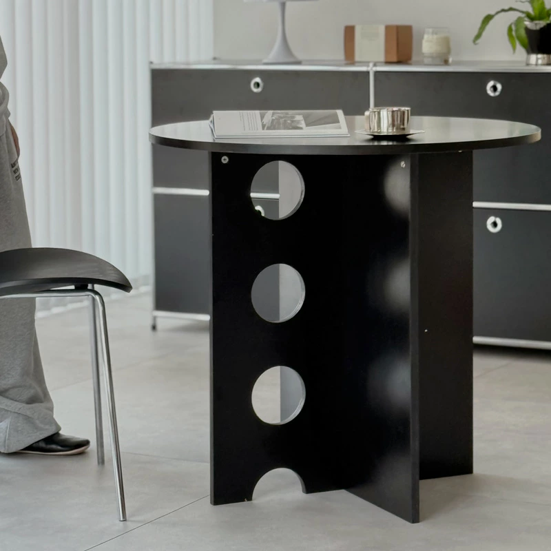 table-03190 ブラック ホールレッグ ラウンドテーブル 80cm | ART OF