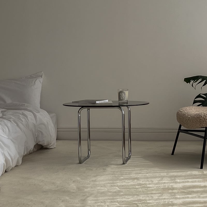 table-03167 ラウンドガラス リビングテーブル 60cm | ART OF BLACK