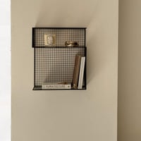 rack-03053　アイアンメッシュ S型 ウォールラック ブラック