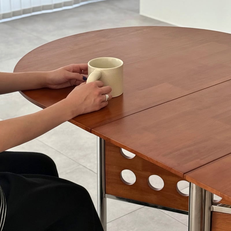 table-03213 受注販売 折り畳み オーバル天板 ホールレッグ