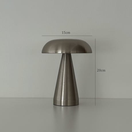 light-03379　USB mushroom シルバー テーブルランプ フルタッチ式 コードレス