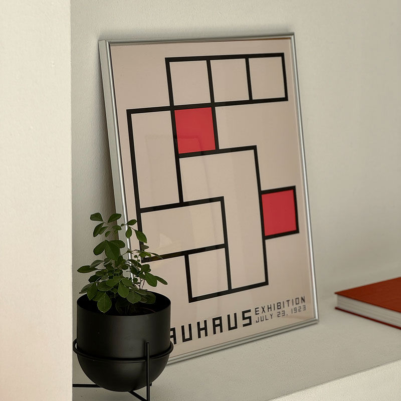 poster-03078 BAUHAUS ボックスデザイン シルバーフレーム poster-03078 BAUHAUS ボックスデザイン シルバーフレーム