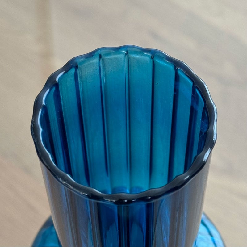ガラス製フラワーベース　花瓶　ガラス工芸品　ブルーサファイア 約20cm/3kg flowervase-03293 flask ガラス フラワーベース | ART OF BLACK