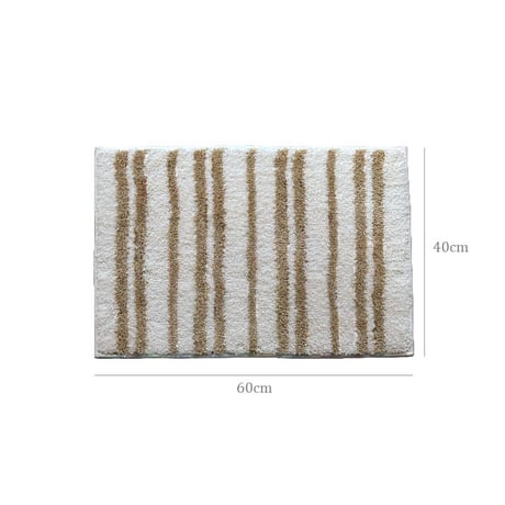 mat-03091　シックシンストライプ ラグ ナチュラルブラウン 40cm×60cm