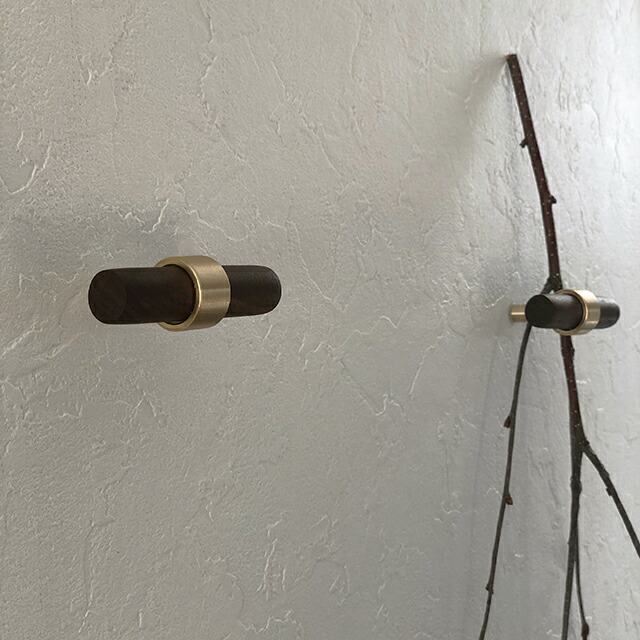wall-03029 ウォールナット×真鍮ブラス フック | ART OF BLACK