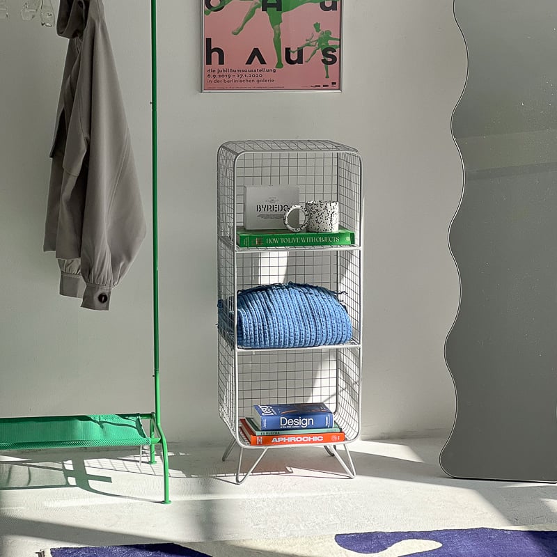 rack-03037 シルバー スタンド付き スチールメッシュ 3段ラック rack-03037 シルバー スタンド付き スチールメッシュ 3段ラック