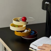 box-03062　蓋付き 回転 ラウンド小物ケース 4段