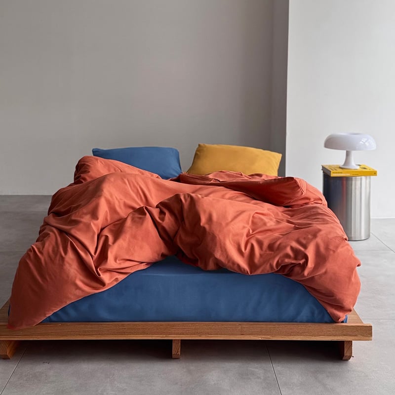 beddingsets-03051 orange×blue×yellow 無地 布団カバーセッ