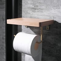 sanitary-03006　ウッド トイレットペーパーホルダー 20cm×12.2cm×高さ10.8cm