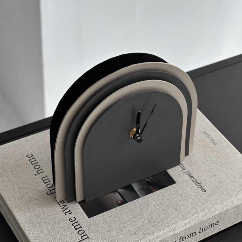 clock-03068 ヴィーガンレザー アーチデザイン テーブルクロック clock-03068 ヴィーガンレザー アーチデザイン テーブルクロック