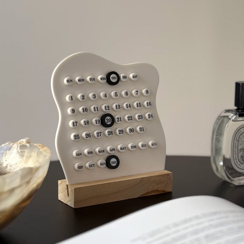 calendar-03026 ウェーブ 卓上 万年カレンダー | ART OF BLACK