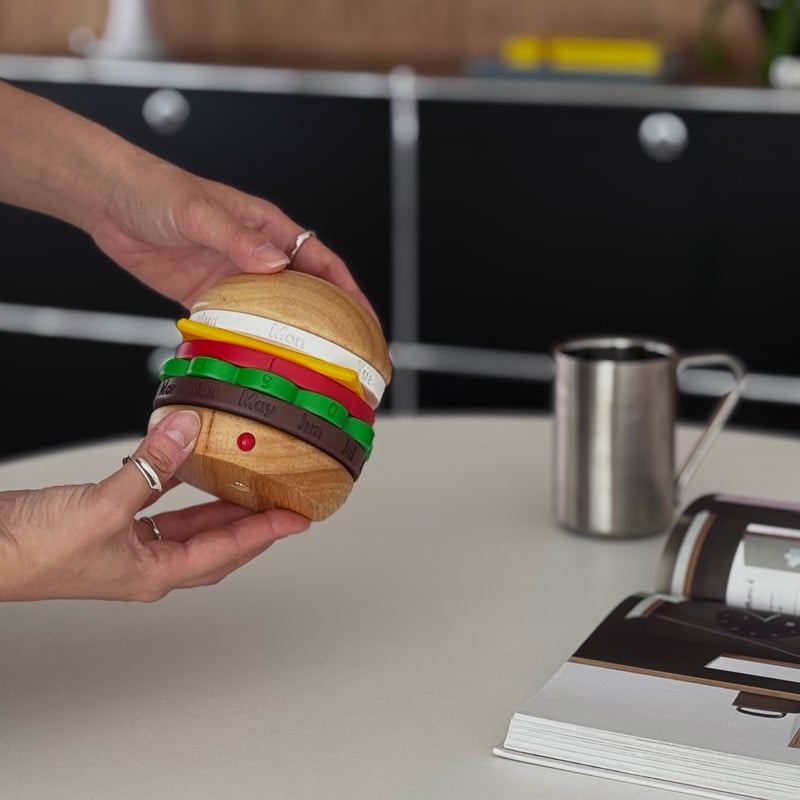 calendar-03033 hamburger 天然木バンズ 万年カレンダー | ART O