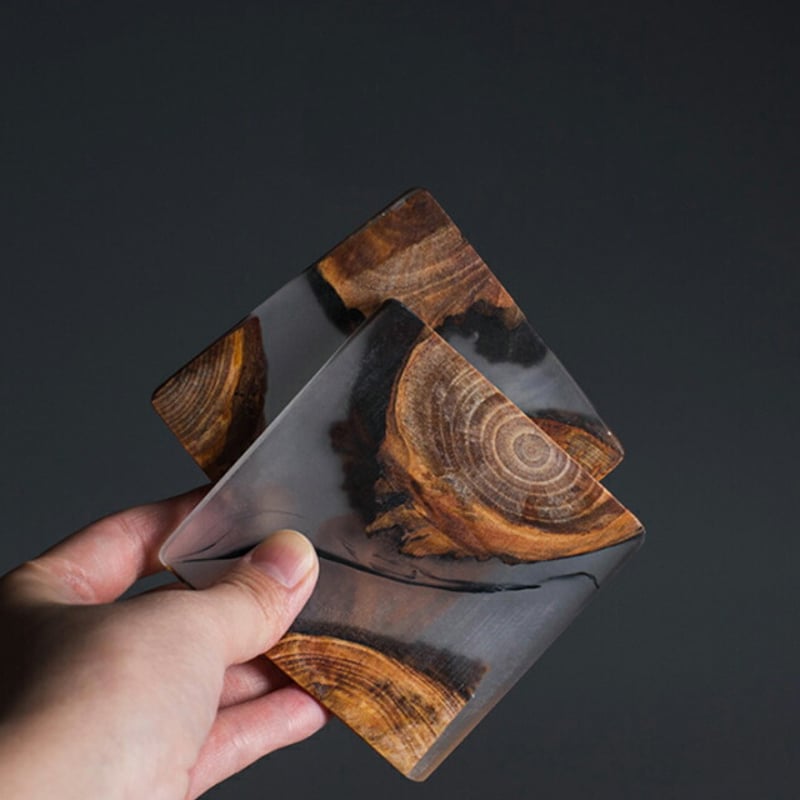 coaster-03017 ウッド レジン コースター 松 スクエア | ART OF BLACK