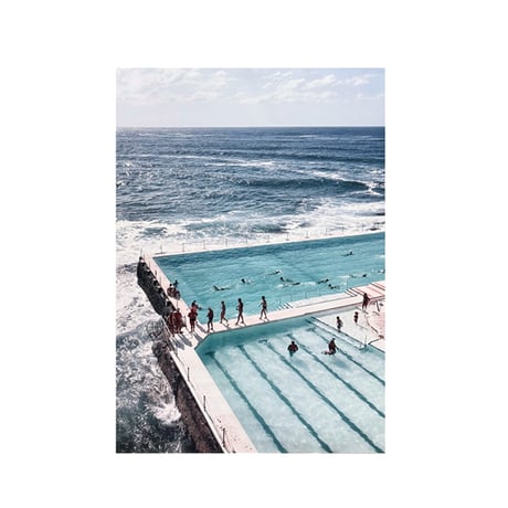 poster-03173　Bondi Icebergs -styleB シルバーフレーム付き ポスター 70×50cm