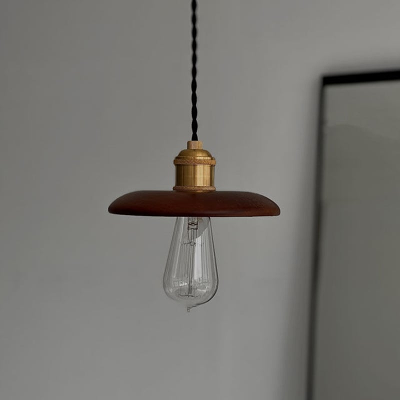 light-03215 ウッドシェード 真鍮ソケット ペンダントライト