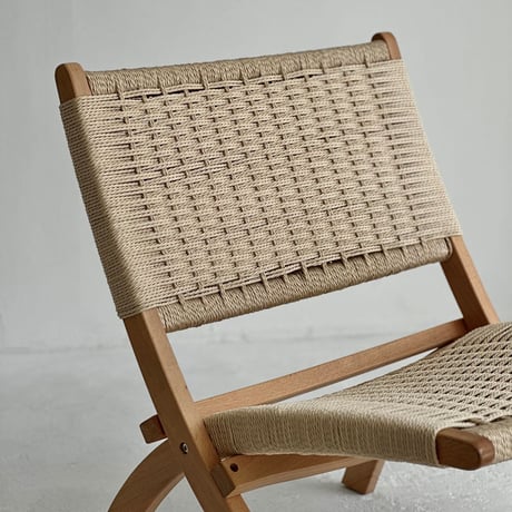 chair-03051　受注販売　天然木 折りたたみ ペーパーコード リビングチェア
