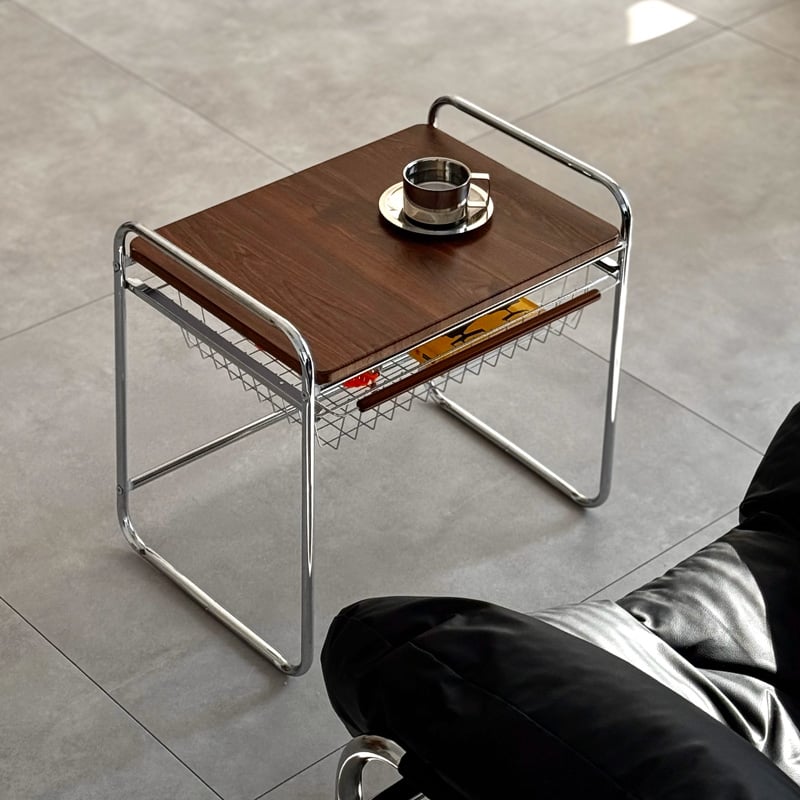table-03200　バスケット収納付きミニテーブル art of black table-03200 バスケット収納付き ミニテーブル 47cm×36cm×H48cm