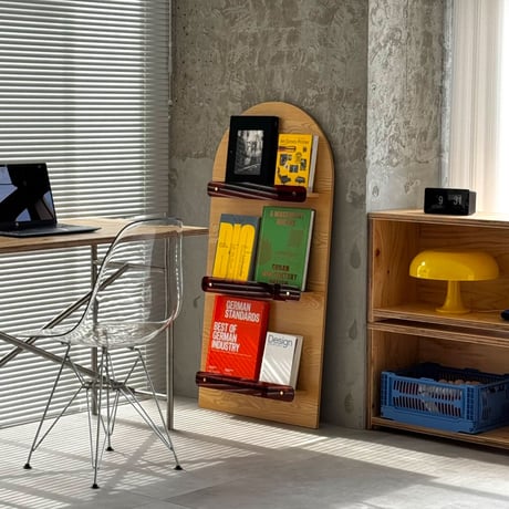 予約販売8月下旬～9月上旬頃発送予定　rack-03105　アーチデザイン 立て掛け マガジンシェルフ H120cm