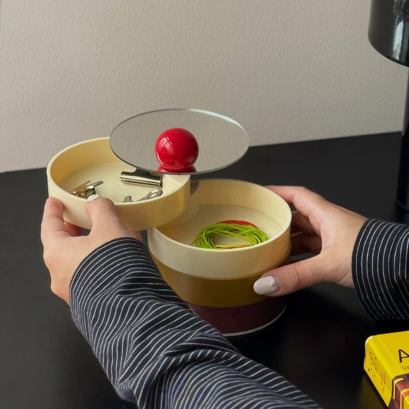 box-03062 蓋付き 回転 ラウンド小物ケース 4段 | ART OF BLACK