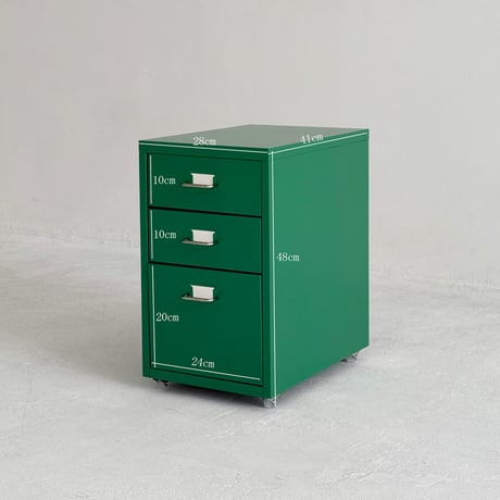 予約販売8月下旬～9月上旬頃発送予定　wagon-03029　カラー スチールキャビネット デスクワゴン 3段