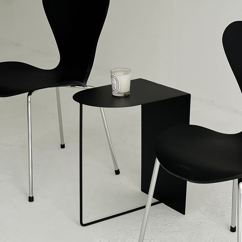 table-03092 アーチ型 アイアンサイドテーブル ブラック | ART OF BLACK