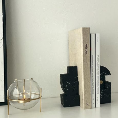 bookend-03001　asymmetry ブックエンド 左右ペアセット
