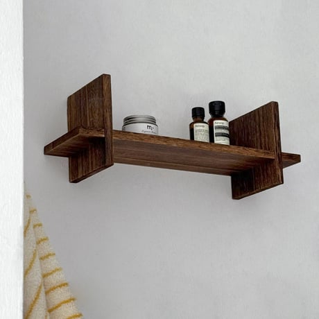 shelf-03048　天然木 ディスプレイ ウォールシェルフ 40×14cm 1個売り