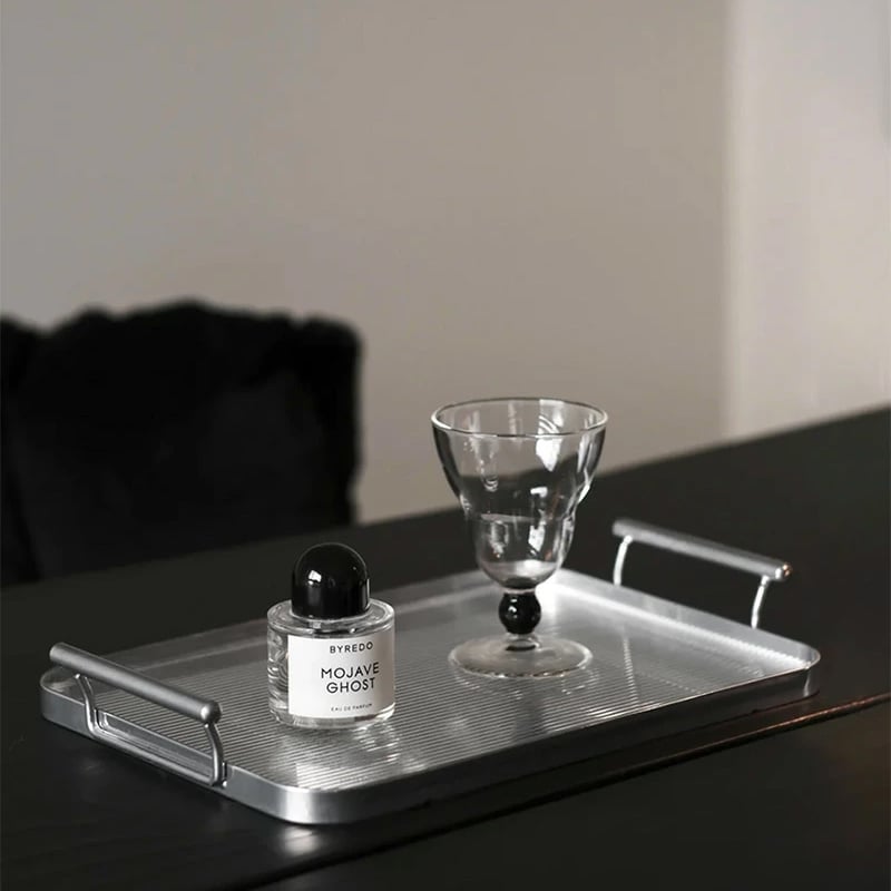 tray-03137 シルバーフレームハンドル クリアトレイ | ART OF BLACK