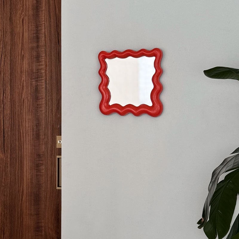 mirror-03156 wave カラーフレーム 卓上ミラー 壁掛け | ART OF