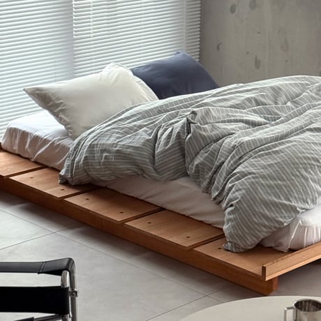 beddingsets-03119　gray×white ストライプ 洗いざらし コットン 布団カバーセット