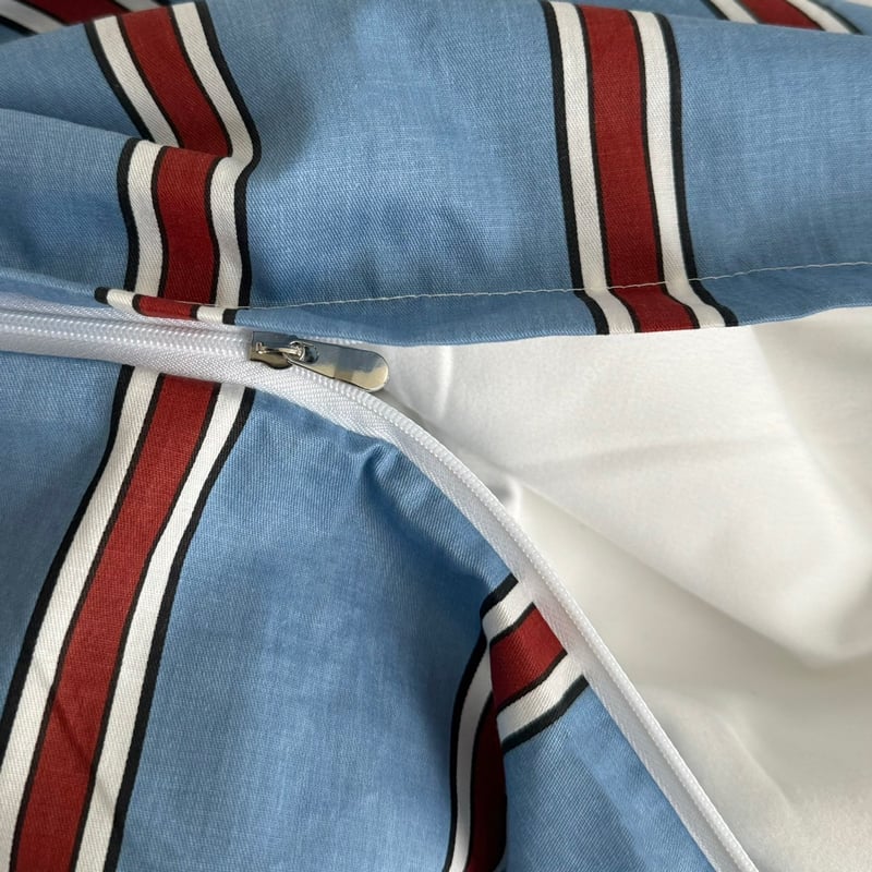 sheet-03001 ブルー シックシンストライプ 掛け布団カバー シングル