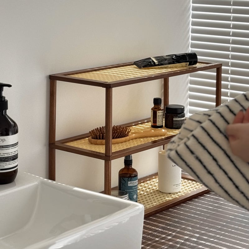 rack-03101 ラタン調 3段 ディスプレイラック | ART OF BLACK