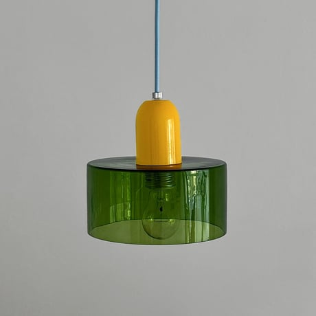 予約販売7月中旬～7月下旬頃発送予定　light-03400　Green × Yellow × Blue ガラスシェード ペンダントライト 口金E26
