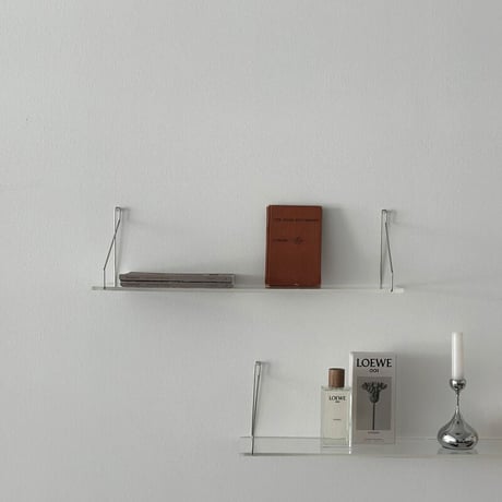 shelf-03030　hang silver クリア ウォールシェルフ 60cm / 80cm