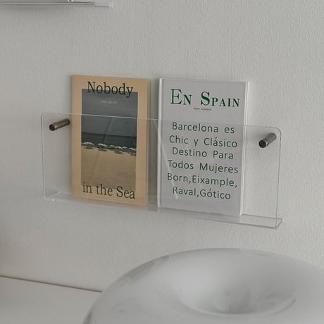 shelf-03027　クリア ウォールマガジンラック 40cm / 60cm