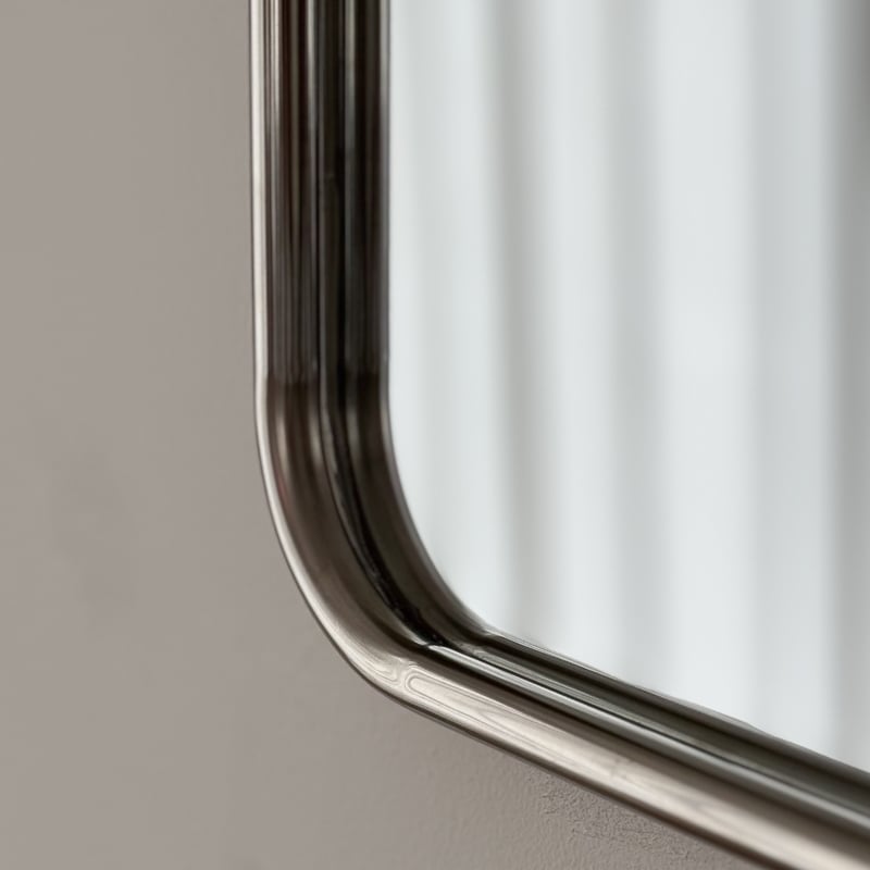 銅製枠の壁掛大型ミラー　92×105㎝　　26331 mirror-03160 スクエア ステンレスフレーム 壁掛けミラー 40cm | ART O
