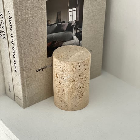 bookend-03011　天然大理石 トラバーチン ブックエンド 1点売り
