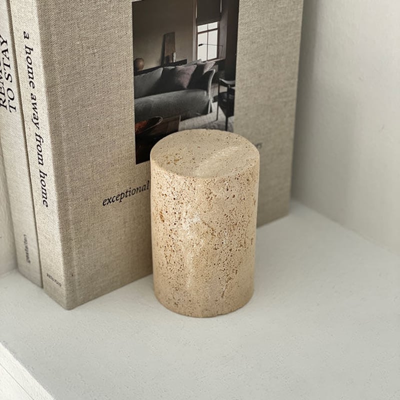 ブックエンド2個セット　大理石　トラバーチン　インテリア bookend-03011 天然大理石 トラバーチン ブックエンド 1点売り