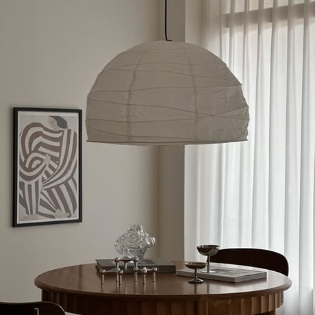light-03300　hemisphere Rice Paper Shade 和紙 ペンダントライト