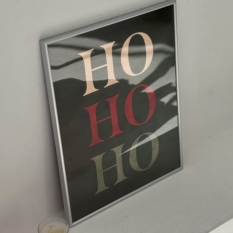poster-03128　シルバーフレーム付き グラフィック Xmas クリスマスポスター 50×40cm