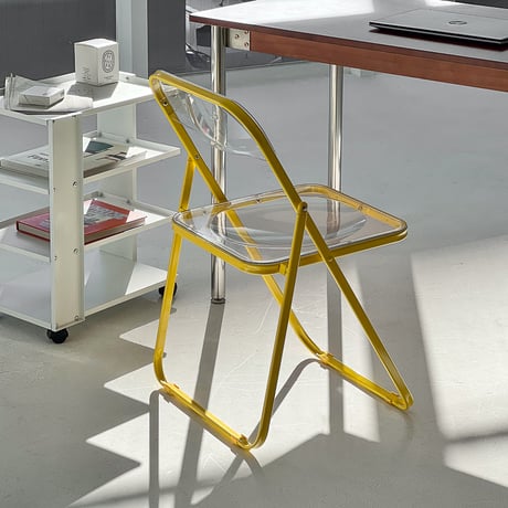 予約販売7月上旬～7月中旬頃発送予定　chair-03090　カラーフレーム クリア フォールディングチェア