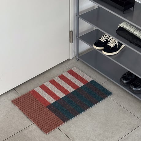 mat-03087　ブロックドストライプ 泥落としマット 40cm×60cm / 80cm×120cm