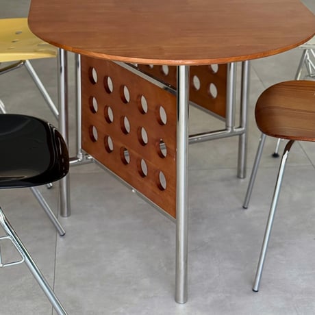 table-03213　受注販売　折り畳み オーバル天板 ホールレッグ ダイニングテーブル ブラウン
