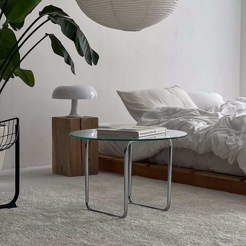 ストライプデザインのガラステーブル ガラスネストテーブル Vitrea(ヴィトレア) | 家具・インテリア通販