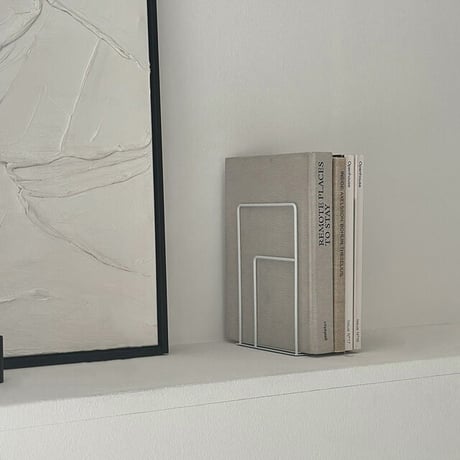 bookend-03019　 square line アイアン ブックスタンド 2個セット