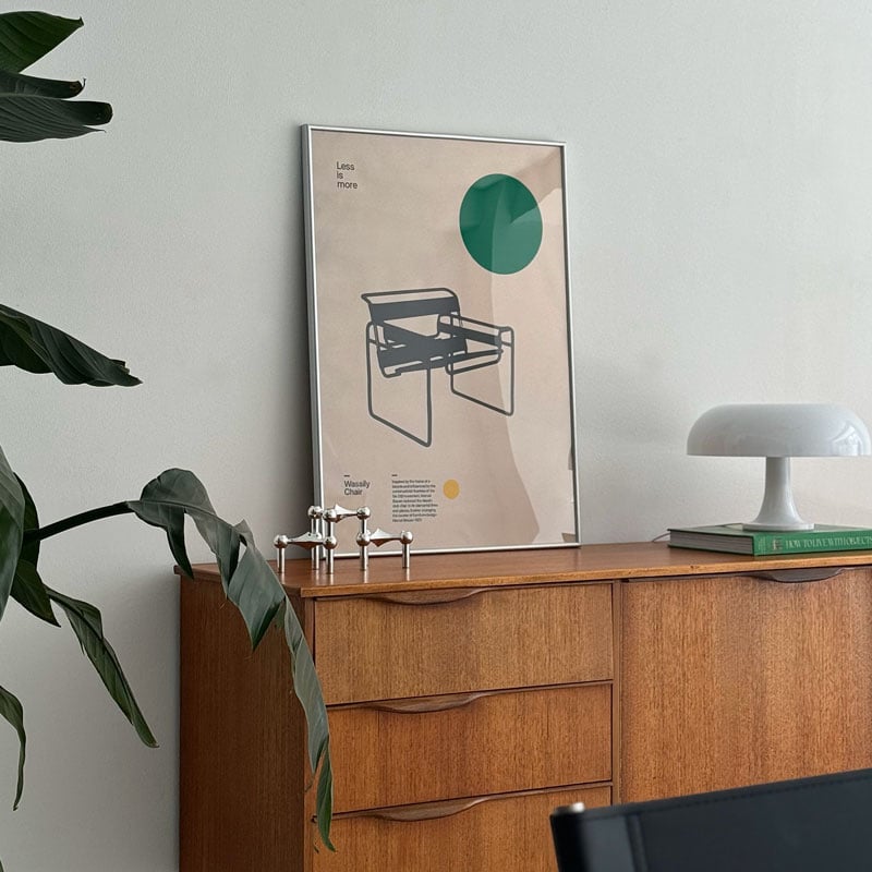 poster-03112 Wassily Chair シルバーフレーム アートポスター 70×