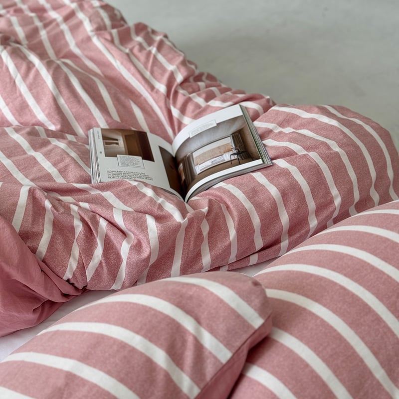 beddingsets-03059 pink×white ストライプ 布団カバーセット | A beddingsets-03059 pink×white ストライプ 布団カバーセット | A