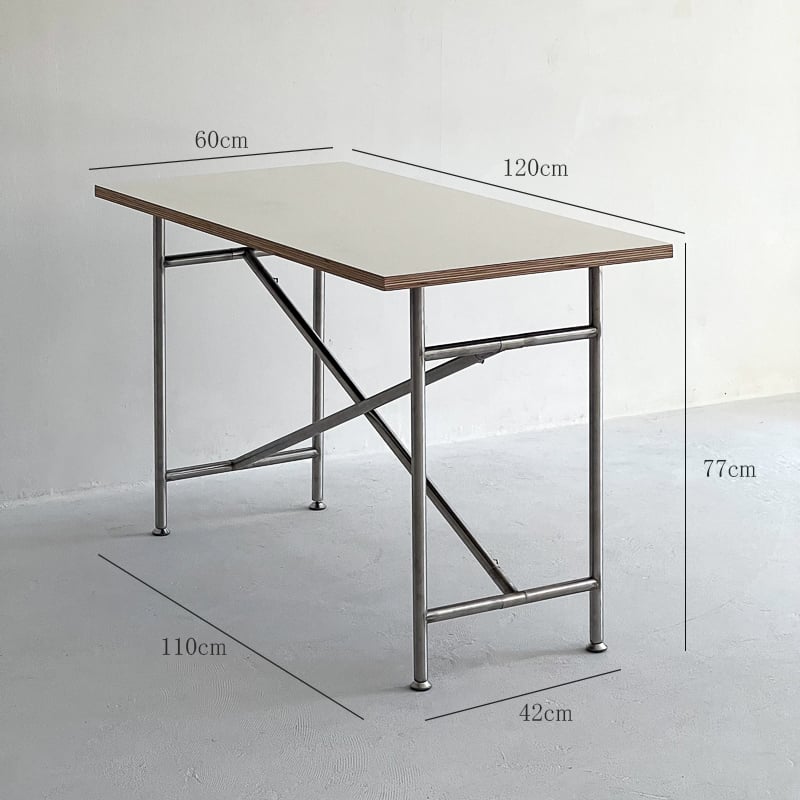 table-03174 リバーシブル天板 ステンレスフレーム デスク 120cm