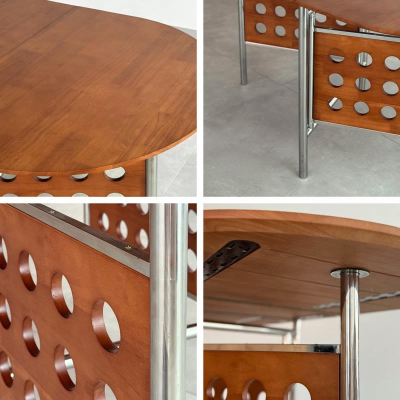 table-03213 受注販売 折り畳み オーバル天板 ホールレッグ ダイニング