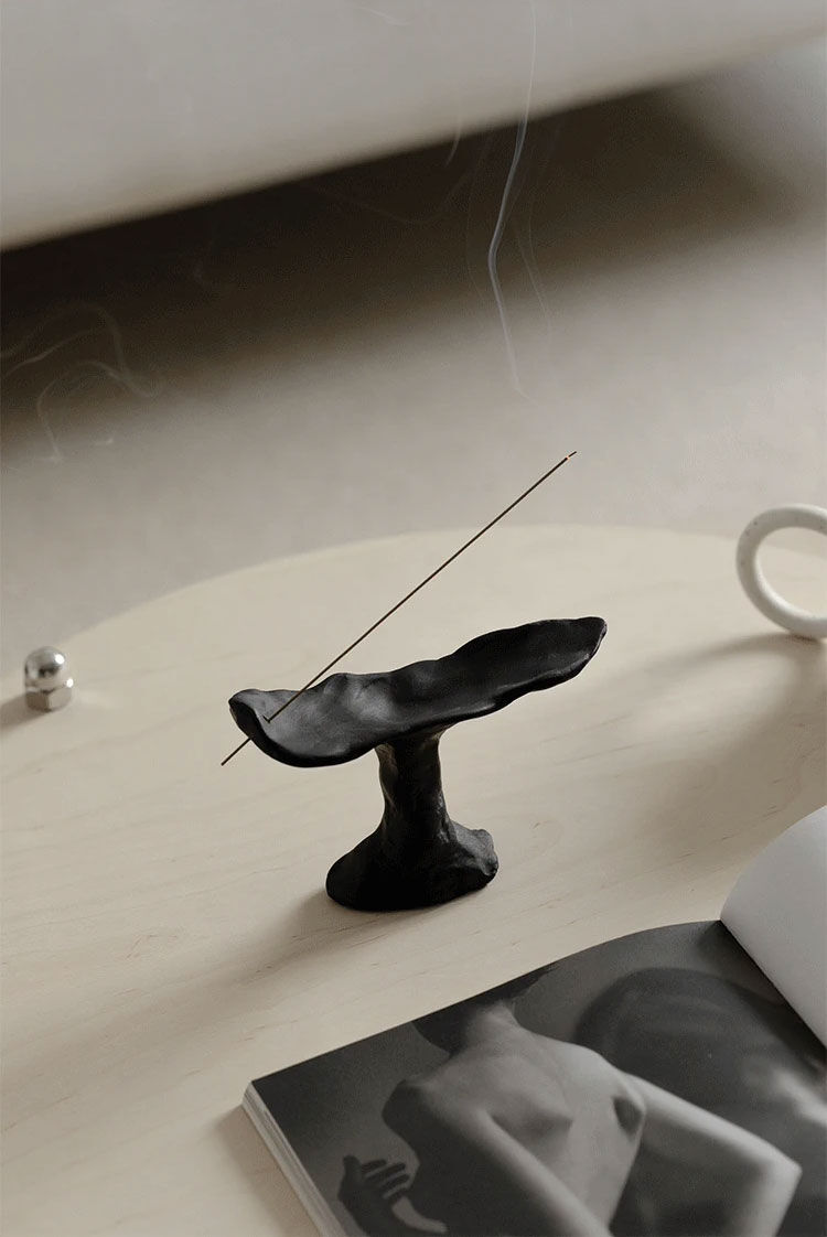 incenseholder-03074 クレイ コンポート型 インセンスホルダー お香